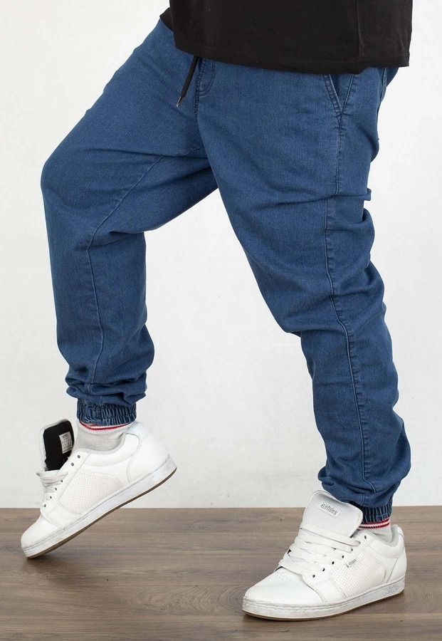 Spodnie Chada Jeans Joggery Kastet Logo niebieskie