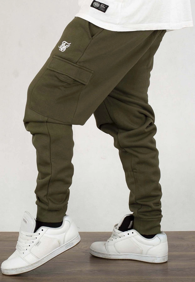 Dresy SikSilk Essentials Cargo Joggers SS-24866 khaki