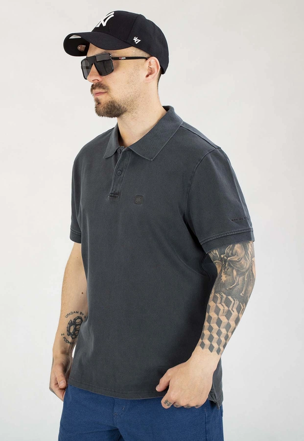 T-shirt Polo Pit Bull Washed Pique Small Logo dark graphite