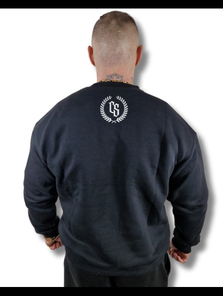 Bluza Ciemna Strefa Bez Kaptura Oversize CS Laur czarna biała