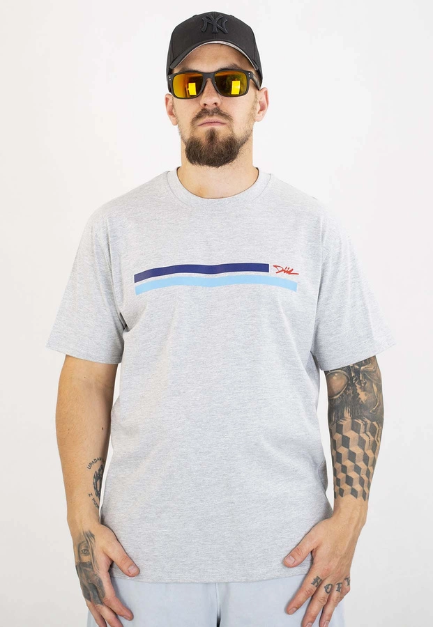 T-shirt Diil Line szaro niebieski