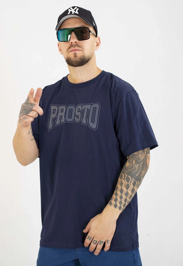 T-shirt Prosto Collage granatowy