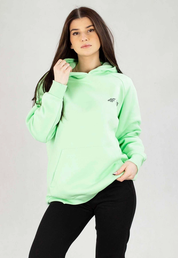 Bluza 4F Z Kapturem F700 zielony neonowy