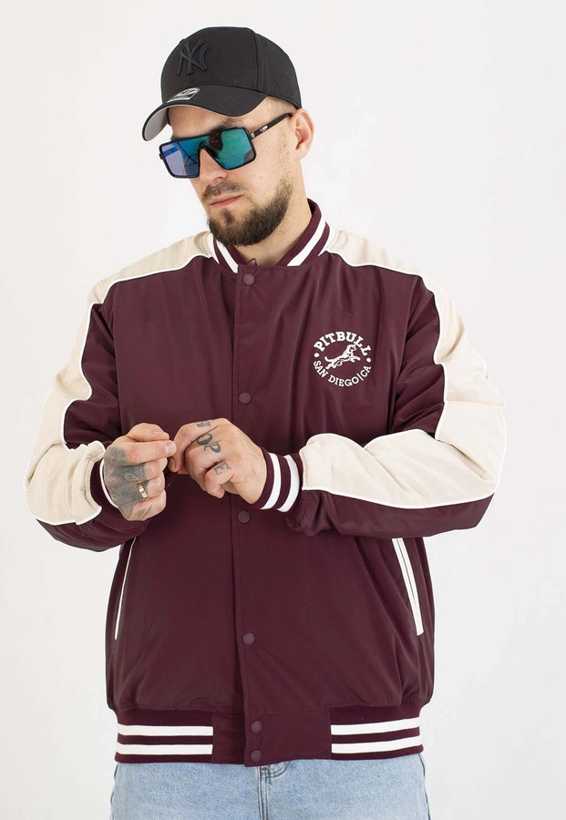 Kurtka Pit Bull Przejściowa Manolito Baseball burgundy