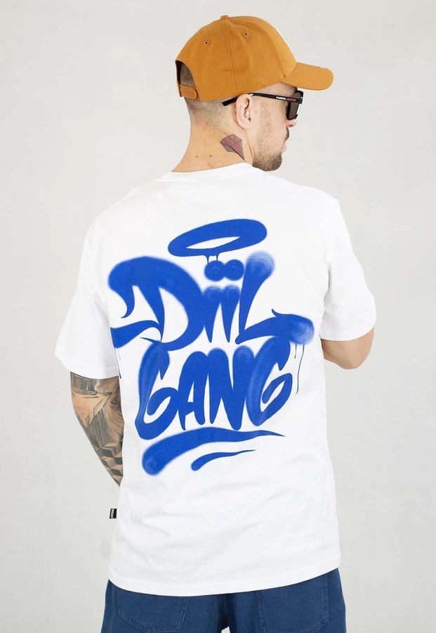 T-shirt Diil Spray biało granatowy