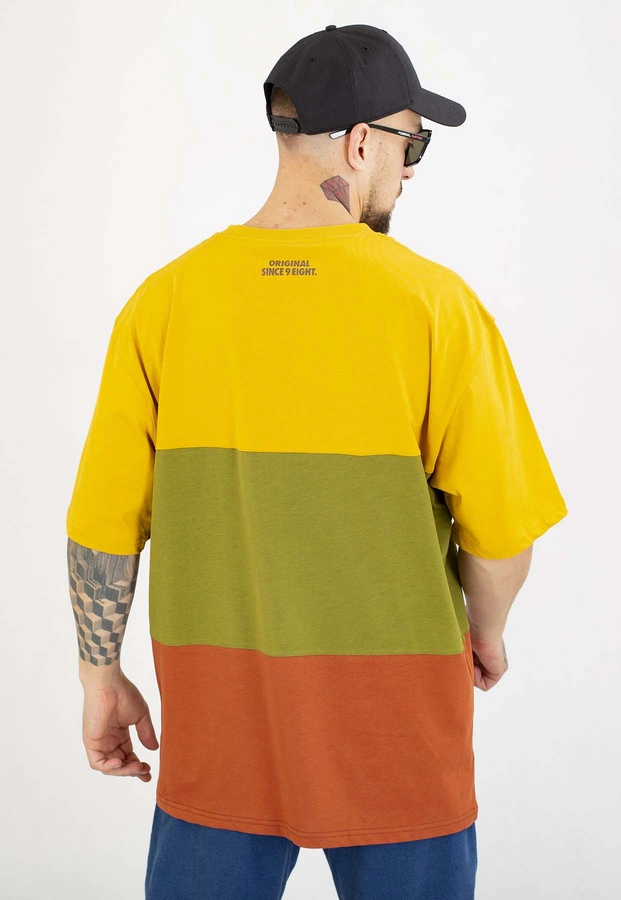 T-shirt Mass Zone żółto oliwkowo pomarańczowy