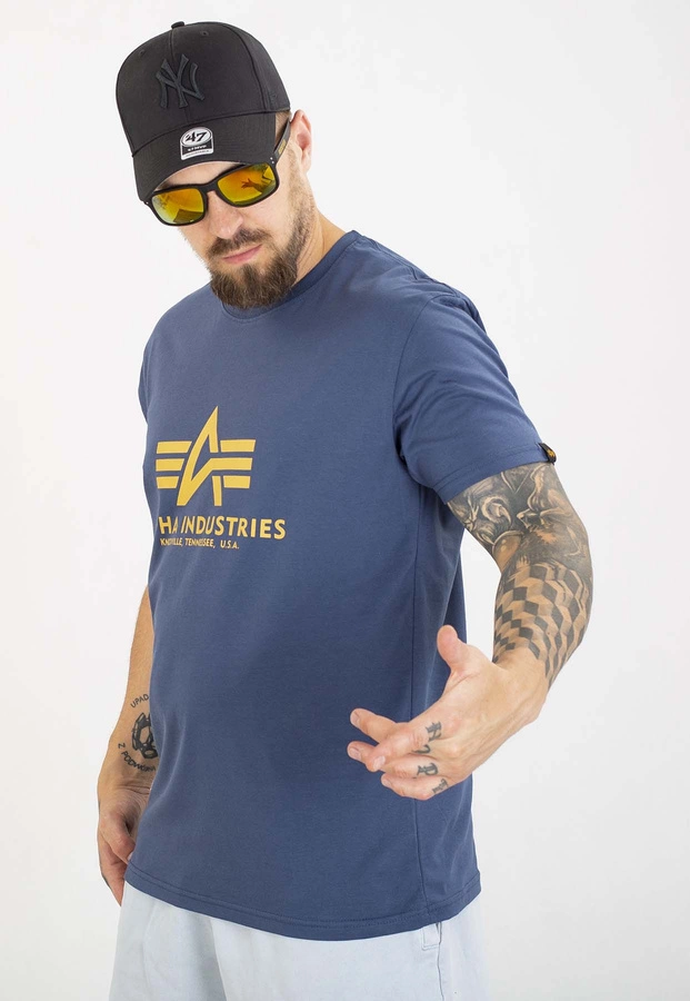 T-shirt Alpha Industries Basic 100501 granatowy