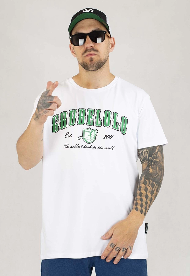 T-shirt Grube Lolo Herb biały