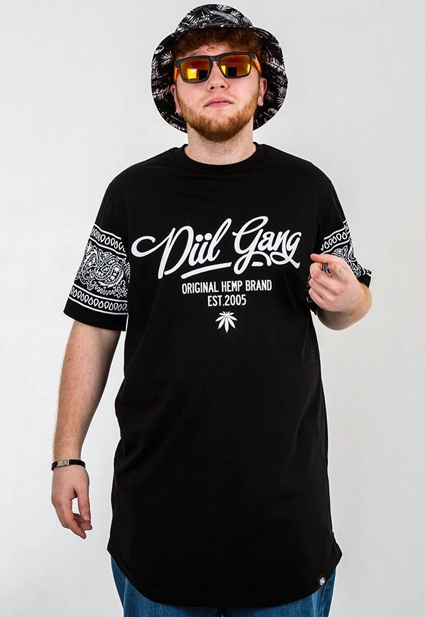 T-shirt Diil Bandana DG Long czarno biały