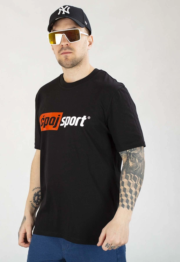 T-shirt Stoprocent Ćpaj Sport Logo czarny