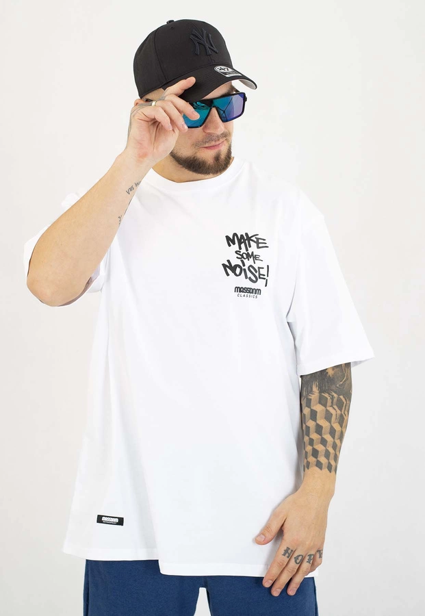 T-shirt Mass Noise biały