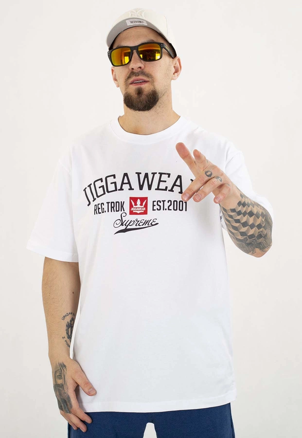 T-shirt Jigga Wear Oversize Trademark biały