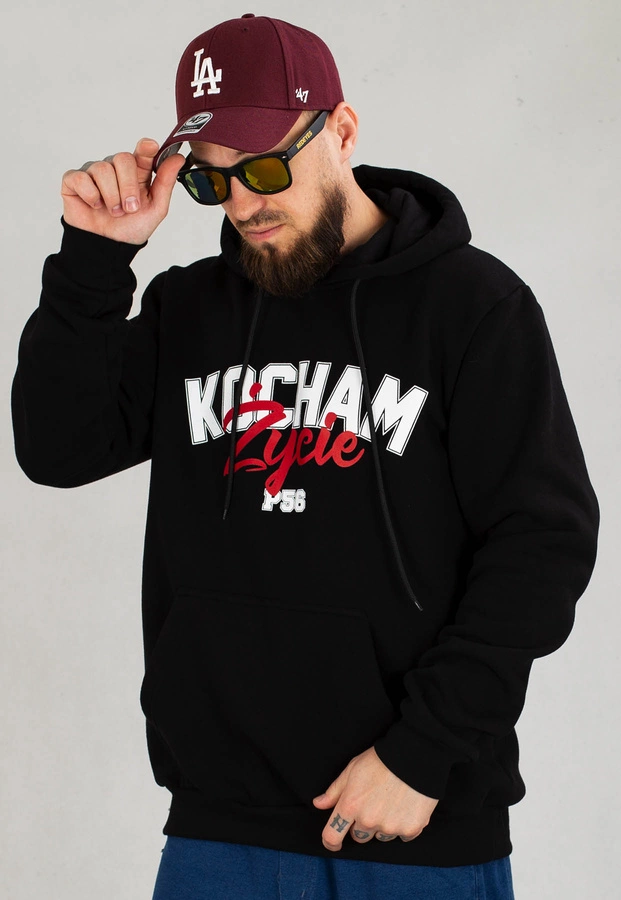 Bluza Dudek P56 Hoodie Kocham Życie czarna