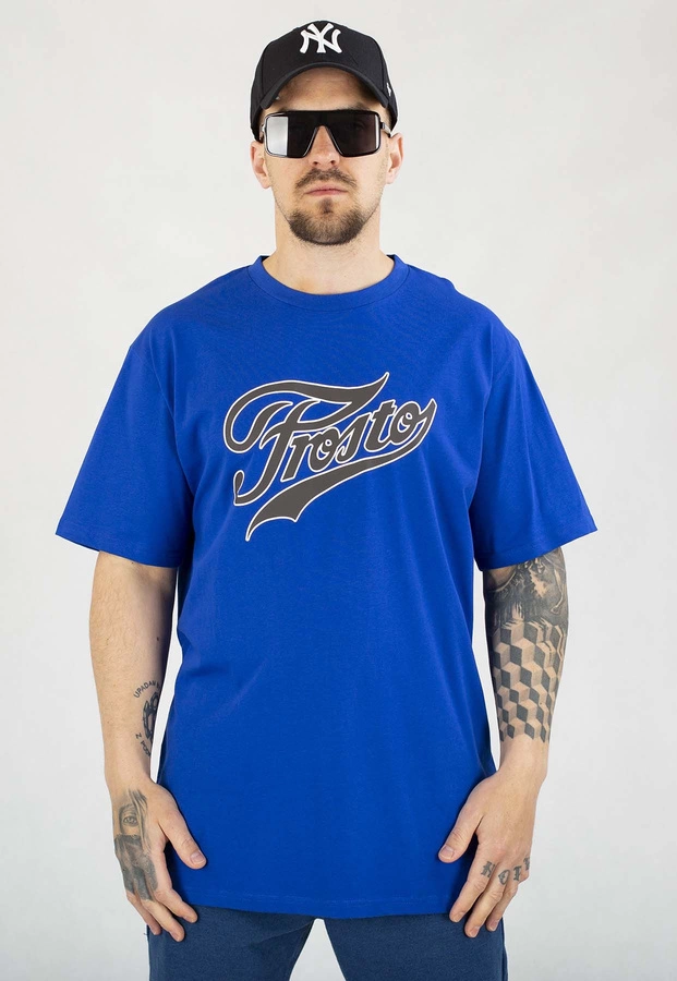 T-shirt Prosto Varsity kobaltowy