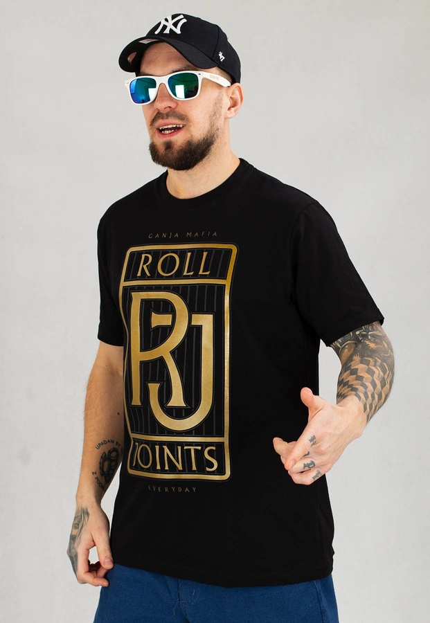 T-shirt Ganja Mafia RJ czarno złoty