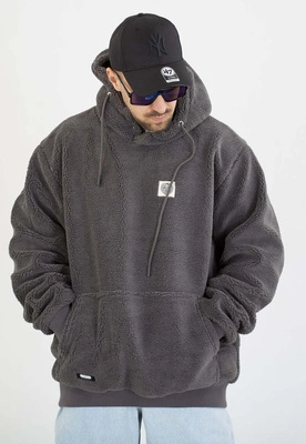 Kurtka Mass Z Kapturem Zimowa Patch Teddy szara