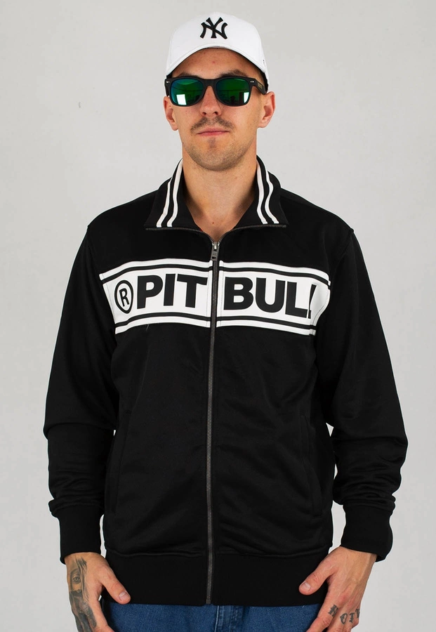 Bluza Pit Bull Oldschool Zip Chest Logo czarno biała