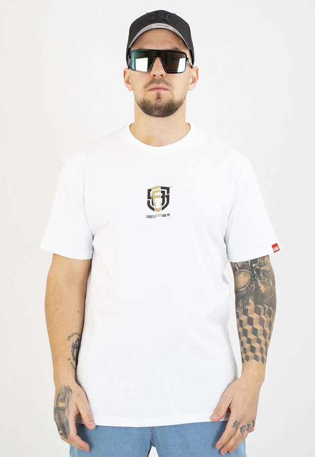 T-shirt Street Autonomy Roach biało złoty