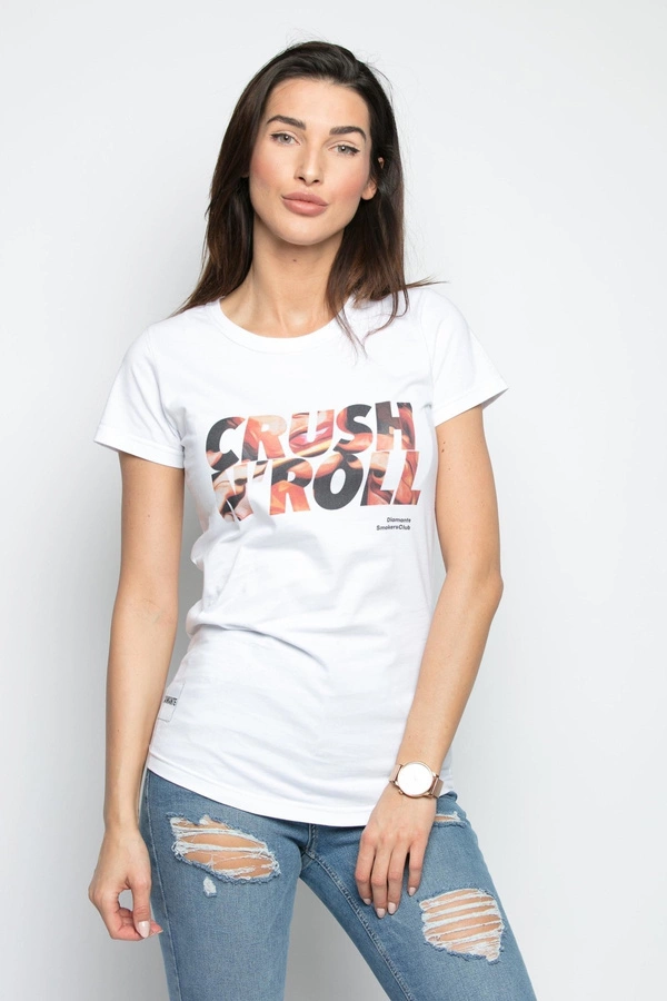 T-shirt Diamante Wear Crush & Roll biały