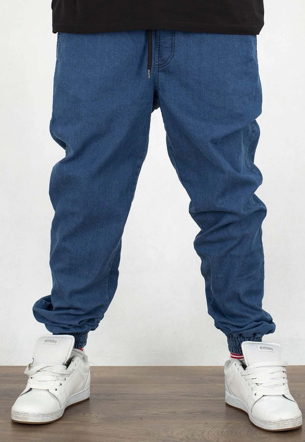 Spodnie Chada Jeans Joggery Kastet Logo niebieskie