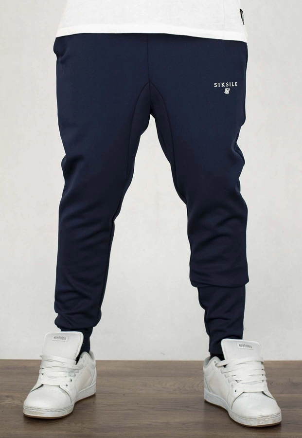 Dresy SikSilk Essentials Poly Joggers SS- 26419 granatowe