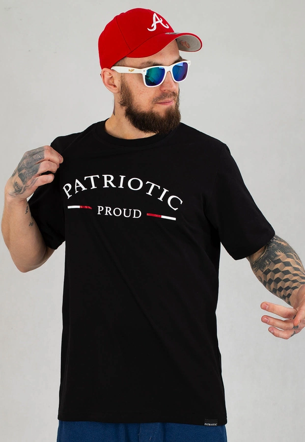 T-shirt Patriotic Collage Proud czarny