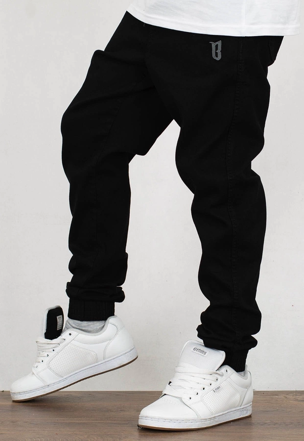 Spodnie B.O.R. Biuro Ochrony Rapu Joggery Fit czarny jeans