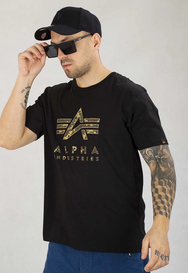 T-shirt Alpha Industries Camo PP 146506 czarny