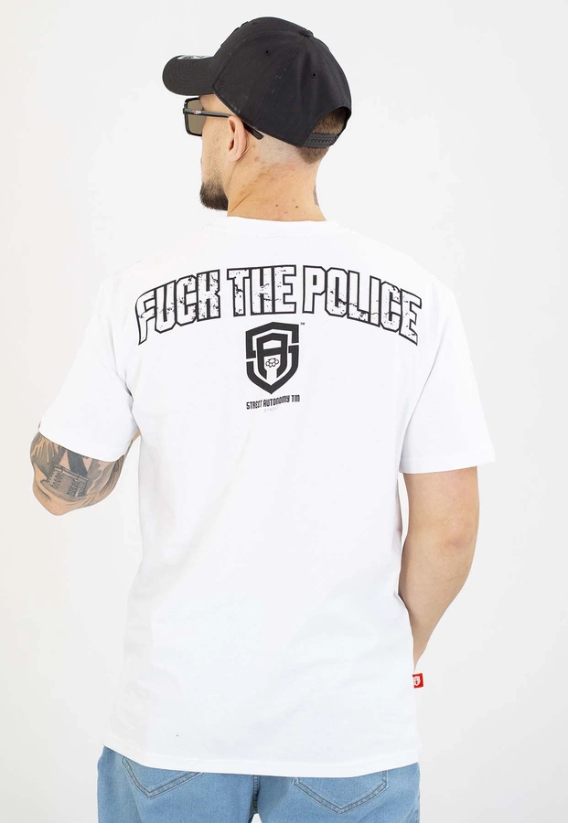 T-shirt Street Autonomy Fuck  biały