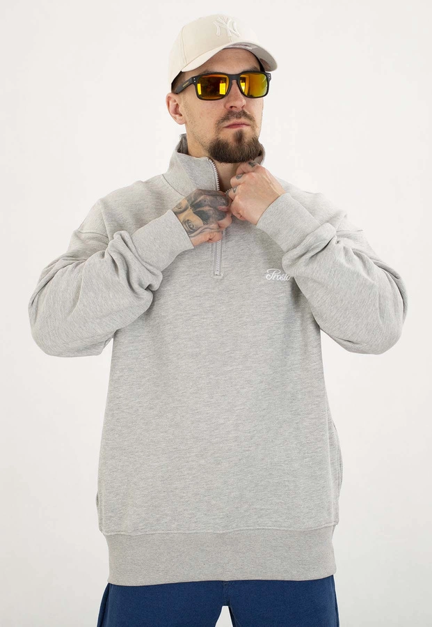 Bluza Prosto Bez Kaptura Essential Half Zip szara
