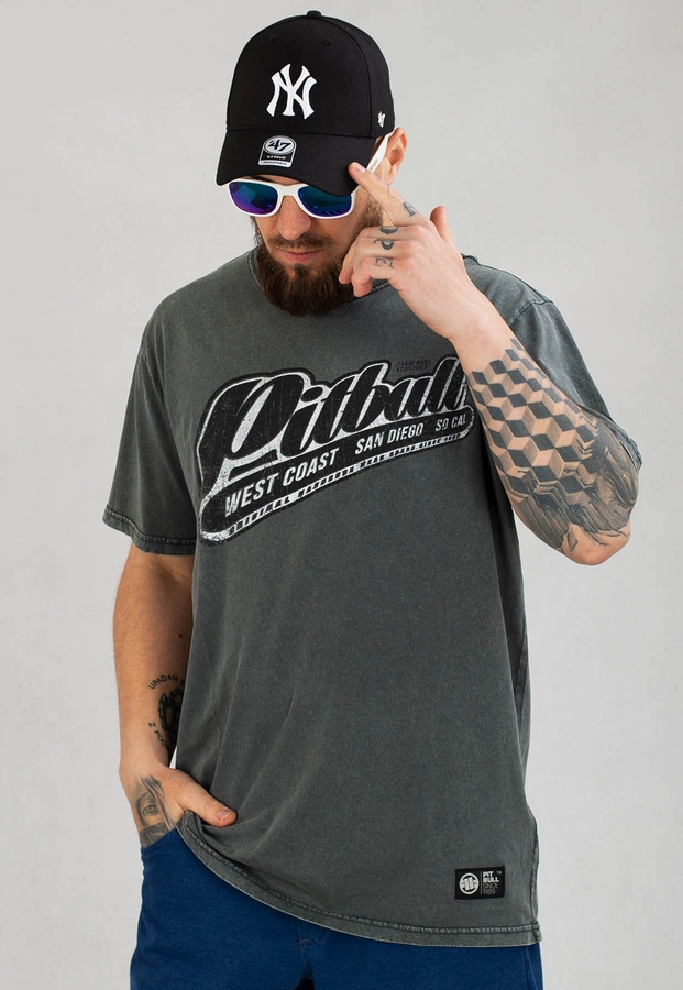 T-shirt Pit Bull Denim Washed Brand grafitowy
