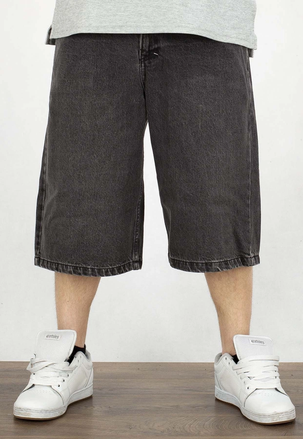 Spodenki Mass Jeans Slang Baggy Fit black washed