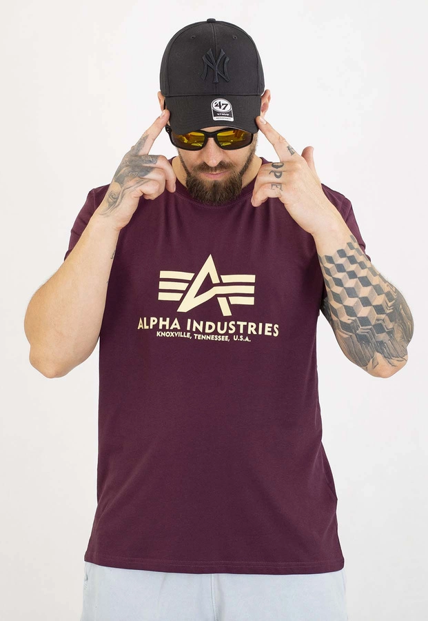 T-shirt Alpha Industries Basic 100501 bordowy