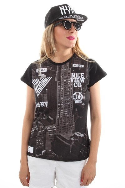 T-shirt Nice View Brand City czarny