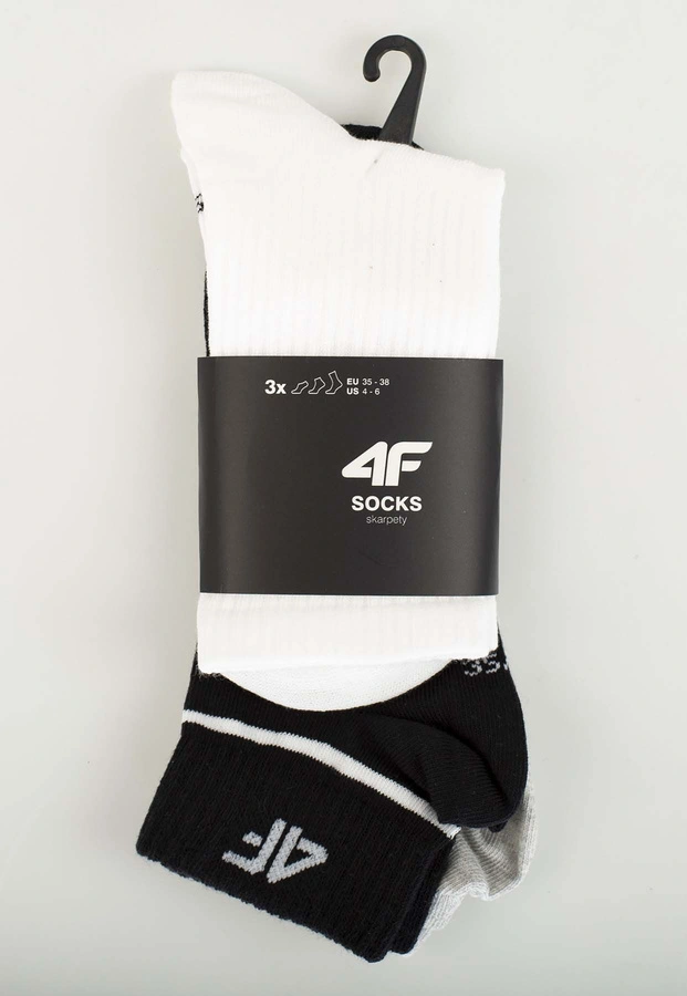 Skiety 4F U449 Unisex 3Pak multikolor białe czarne szare