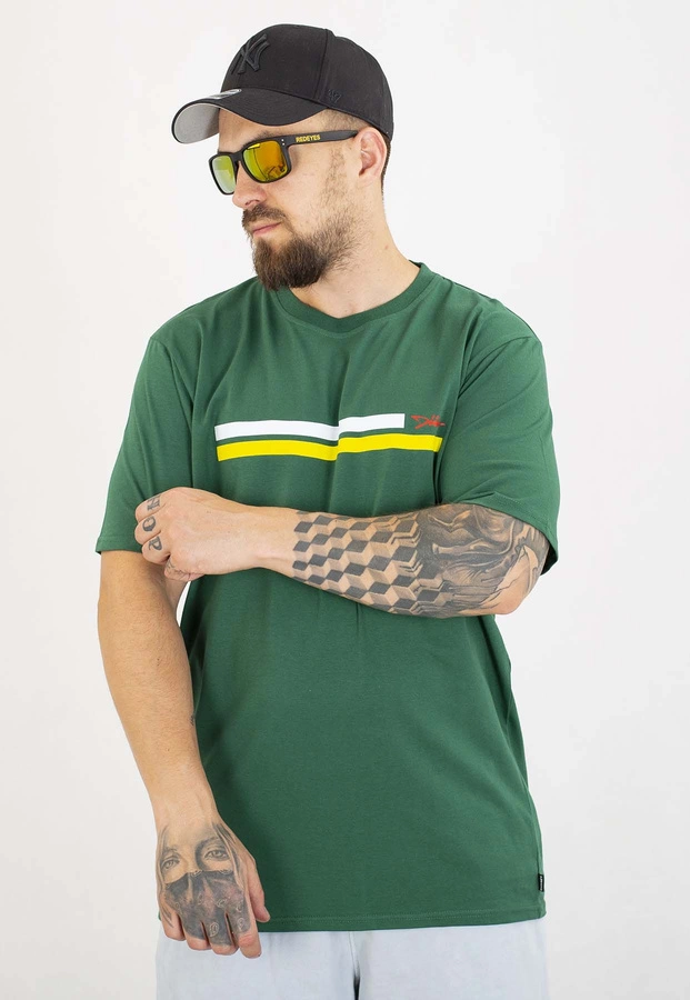 T-shirt Diil Line zielono biały