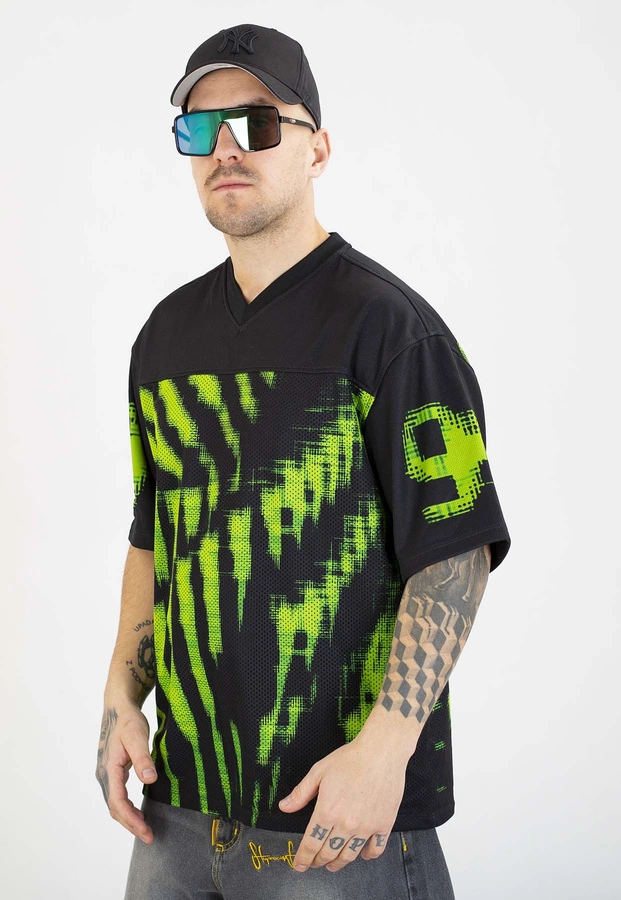 T-shirt Stoprocent Jersey Bullet czarno zielony