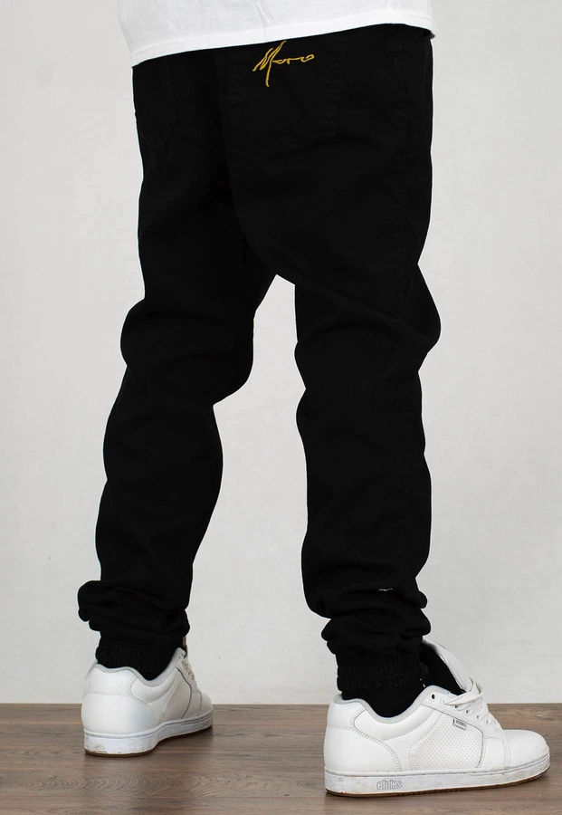 Spodnie Moro Sport Joggery Big Paris White Pocket czarny jeans