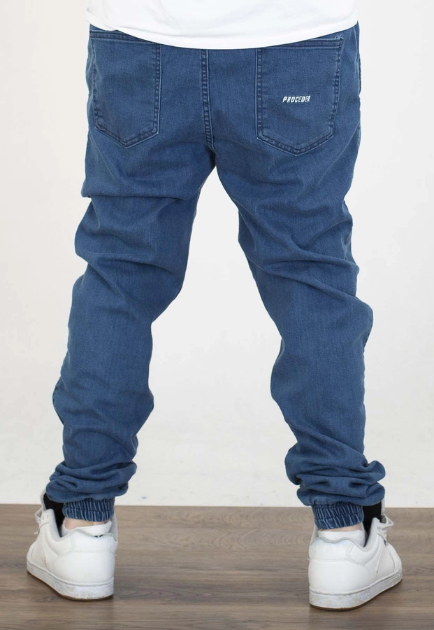 Spodnie Chada Jeans Joggery Haft niebieskie