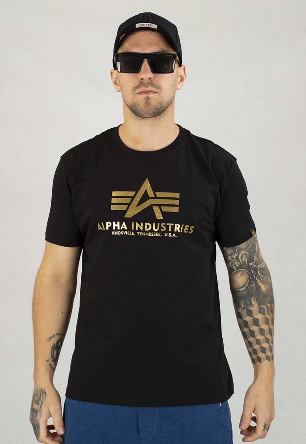 T-shirt Alpha Industries Basic 100501FP czarno złoty