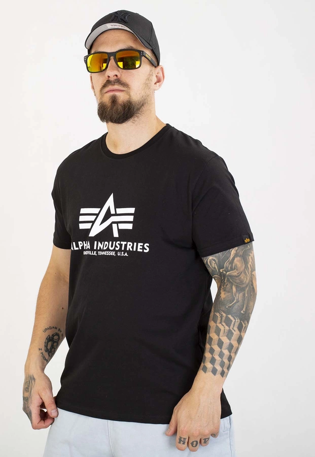 T-shirt Alpha Industries Basic 100501 czarno biały
