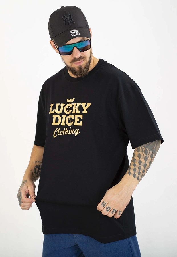 T-shirt Lucky Dice Baggy LD Clothing czarno złoty