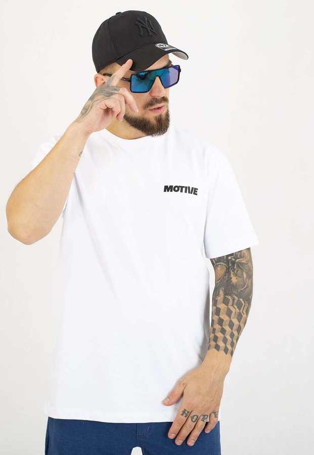 T-shirt Motive Go Back biały