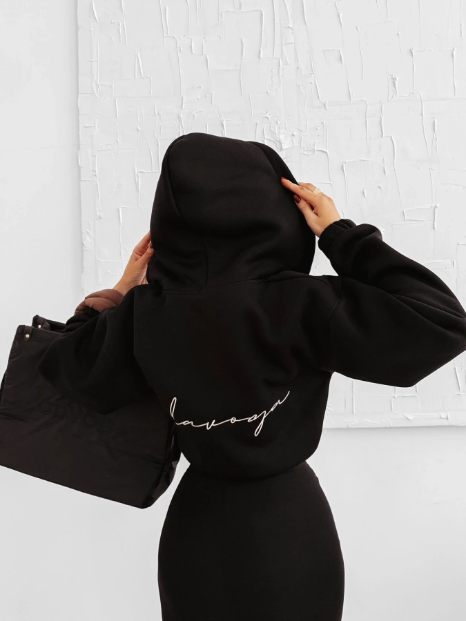 Bluza Olavoga Z Kapturem ZIP Linos czarna