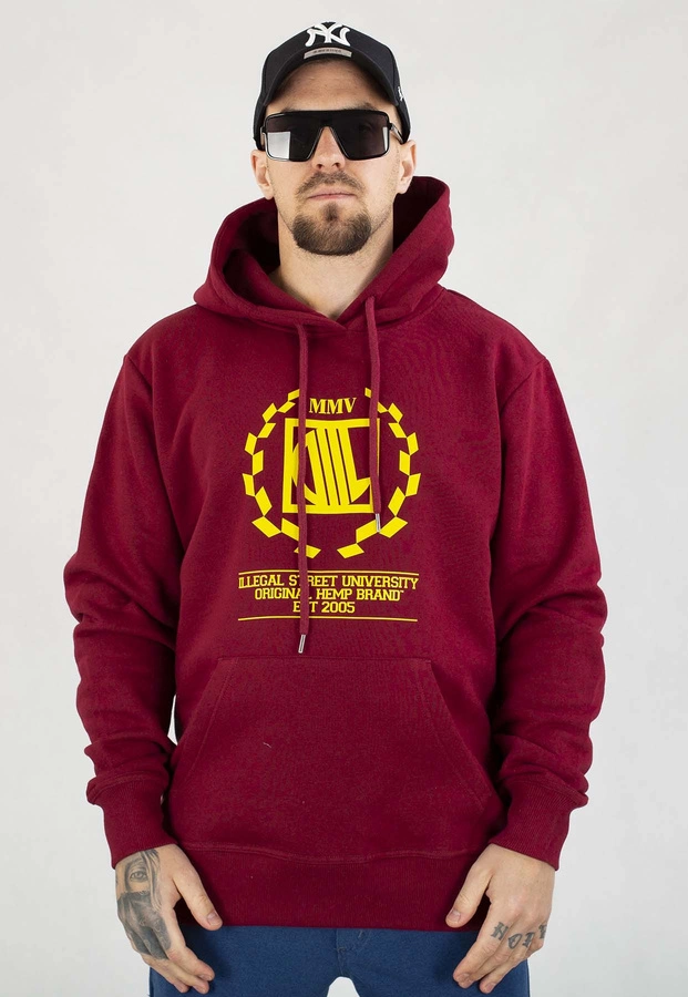 Bluza Diil Z Kapturem Laur bordowa