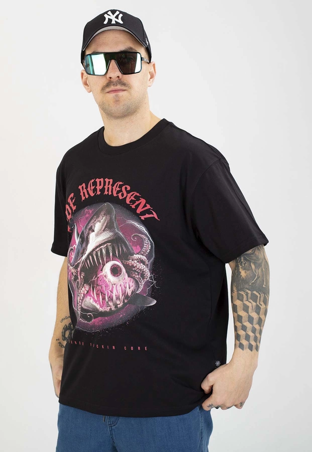 T-shirt Brain Dead Familia Shark czarny