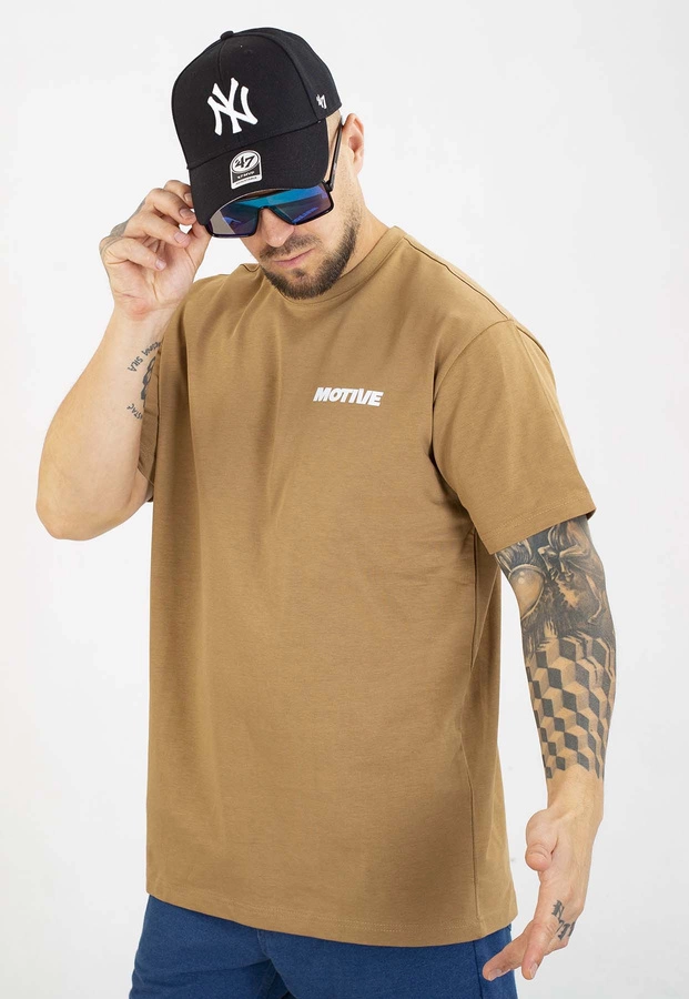 T-shirt Motive Yourself Back beżowy