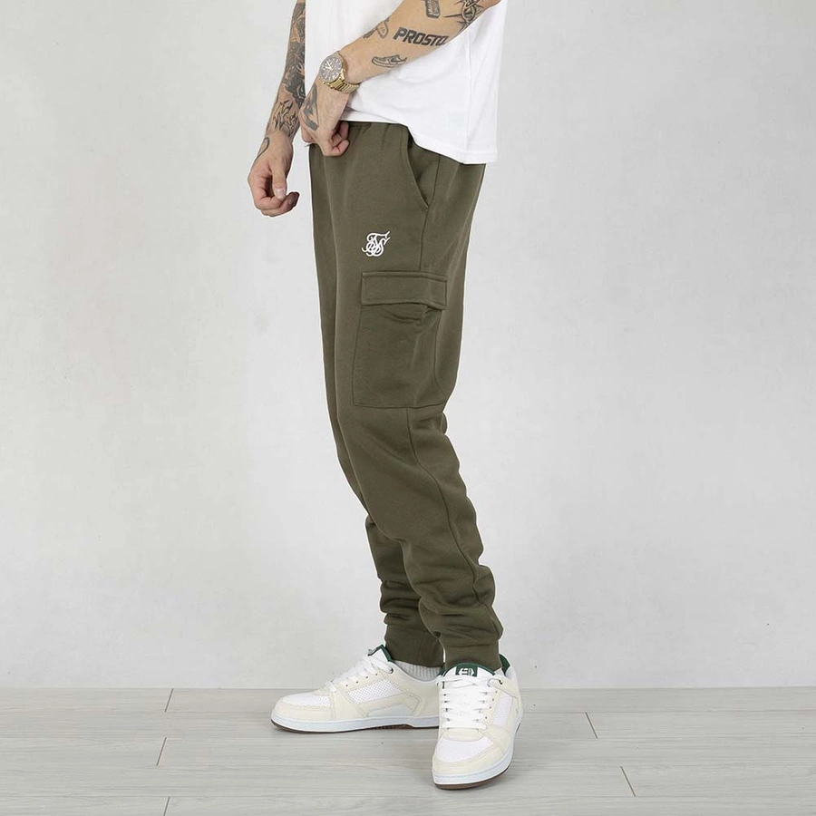 Dresy SikSilk Essentials Cargo Joggers SS-24866 khaki