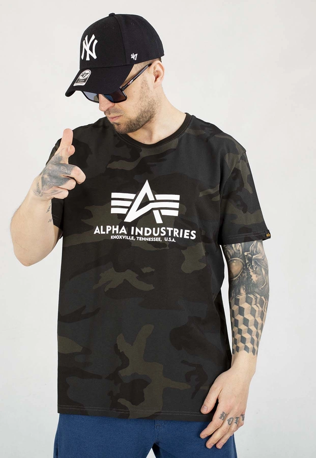 T-shirt Alpha Industries Basic 100501C czarny camo