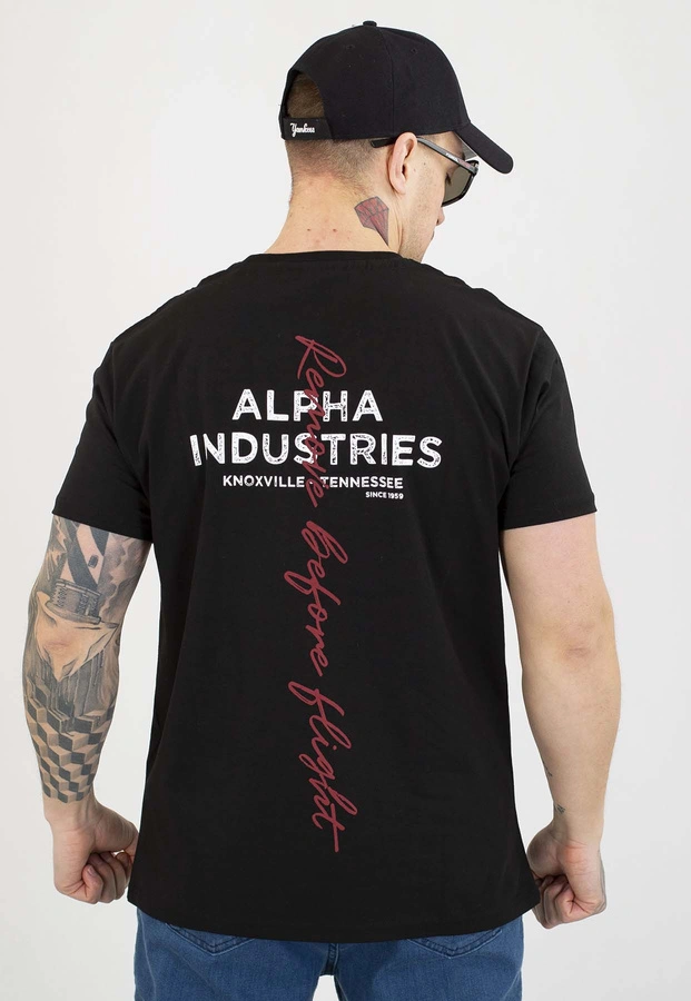 T-shirt Alpha Industries Signature Back Print 148516 czarny